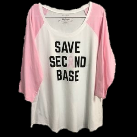 Breast Cancer Awareness Pink & White Raglan Tee - Picture 4 of 4